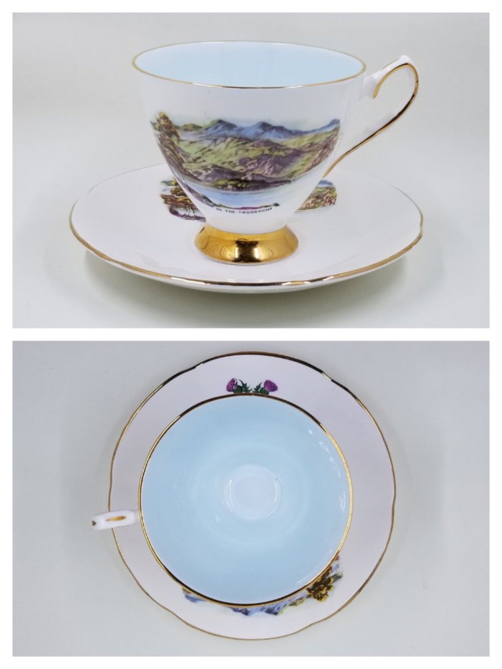 [CLARE] "In the Trossachs" Fine Bone China Teacup (Stockwell, Glasgow)